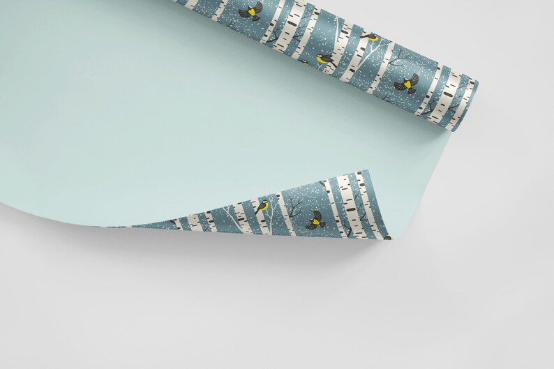 Removable Wallpaper: Birds and Trees Watercolor - Peel and Stick
