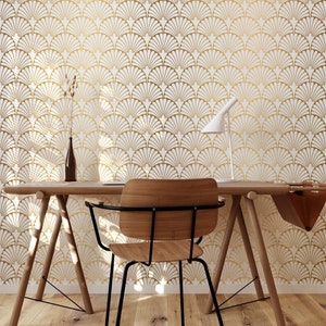 Gold Art Deco Wallpaper - Removable Peel and Stick Wall Mural