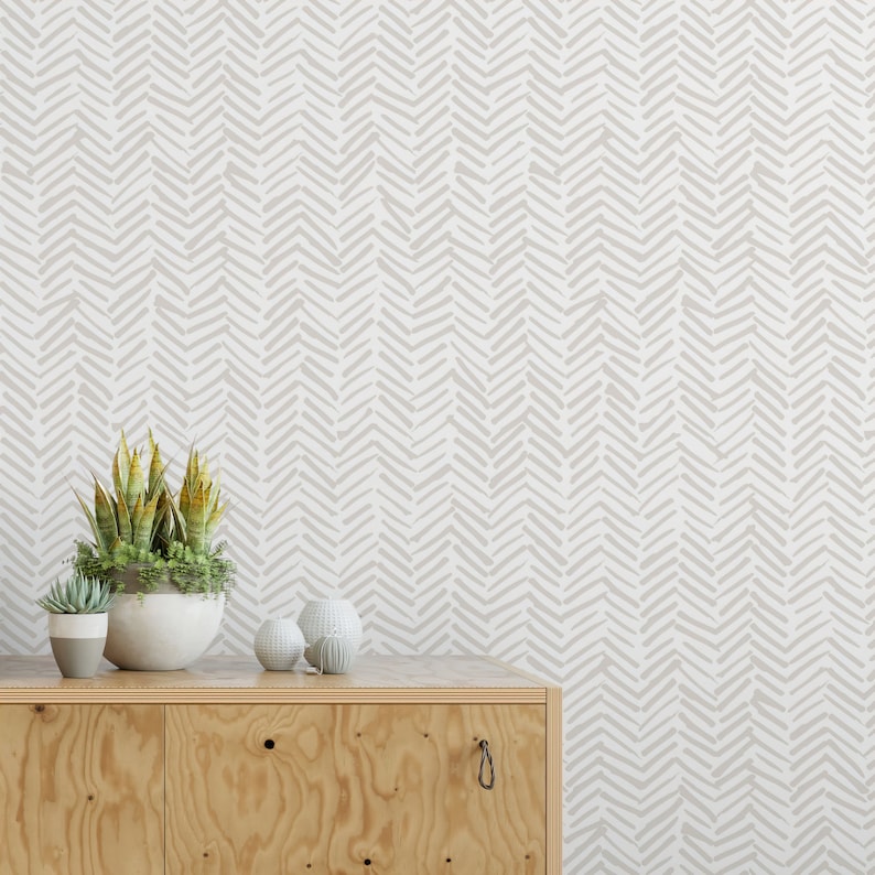 Modern Tribal Peel and Stick Wallpaper (Removable, Repositionable)