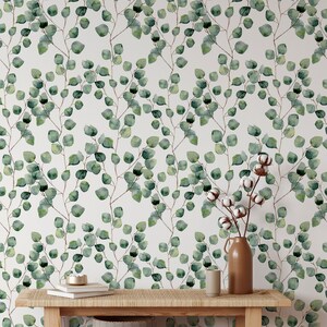 Green Leaves Wall Decor Removable Botanical Wallpaper