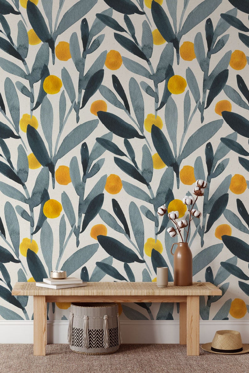 Removable Wallpaper: Painted Orange Scandinavian - Peel and Stick