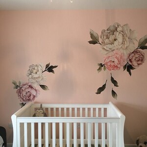 Peony Wall Decal: Floral Peel and Stick Wallpaper (Large, Removable)