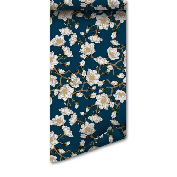 Dark Daisy Wallpaper Mural Moody Floral Peel and Stick - Nature Wall Art, Dark Daisy Mural, Moody Floral Art, Botanical Wallpaper
