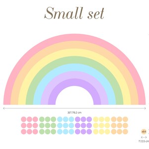 Vibrant Rainbow & Boho Dot Sticker, Large Nursery Mural, Peel Stick Applique for Girls Bedroom Decor