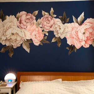 Peony Wall Decal: Floral Peel and Stick Wallpaper (Large, Removable)