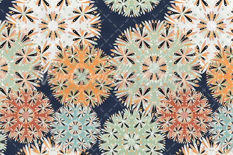 Peel and Stick Wallpaper, Mandala Floral Pattern (Removable, Reusable)
