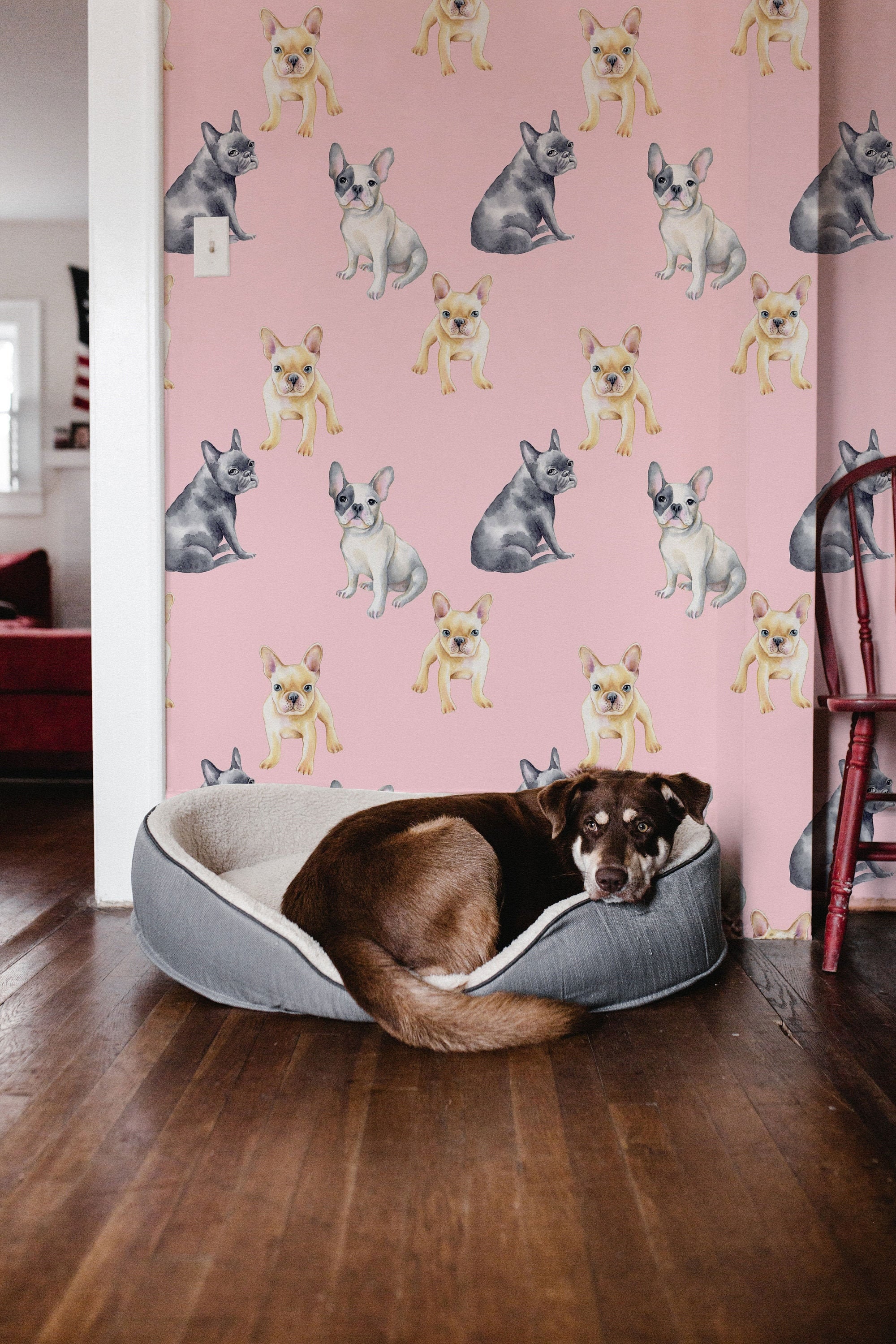 Pink Dog Pink Dog Removable Wallpaper Peel and Stick Etsy UK