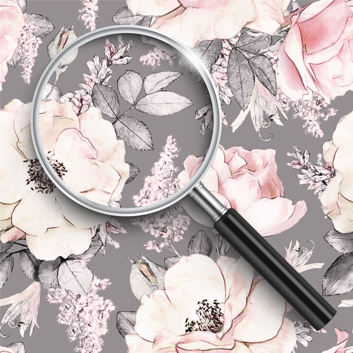 Dusty Rose Wallpaper Vintage Floral Nursery Wallpaper - Etsy UK