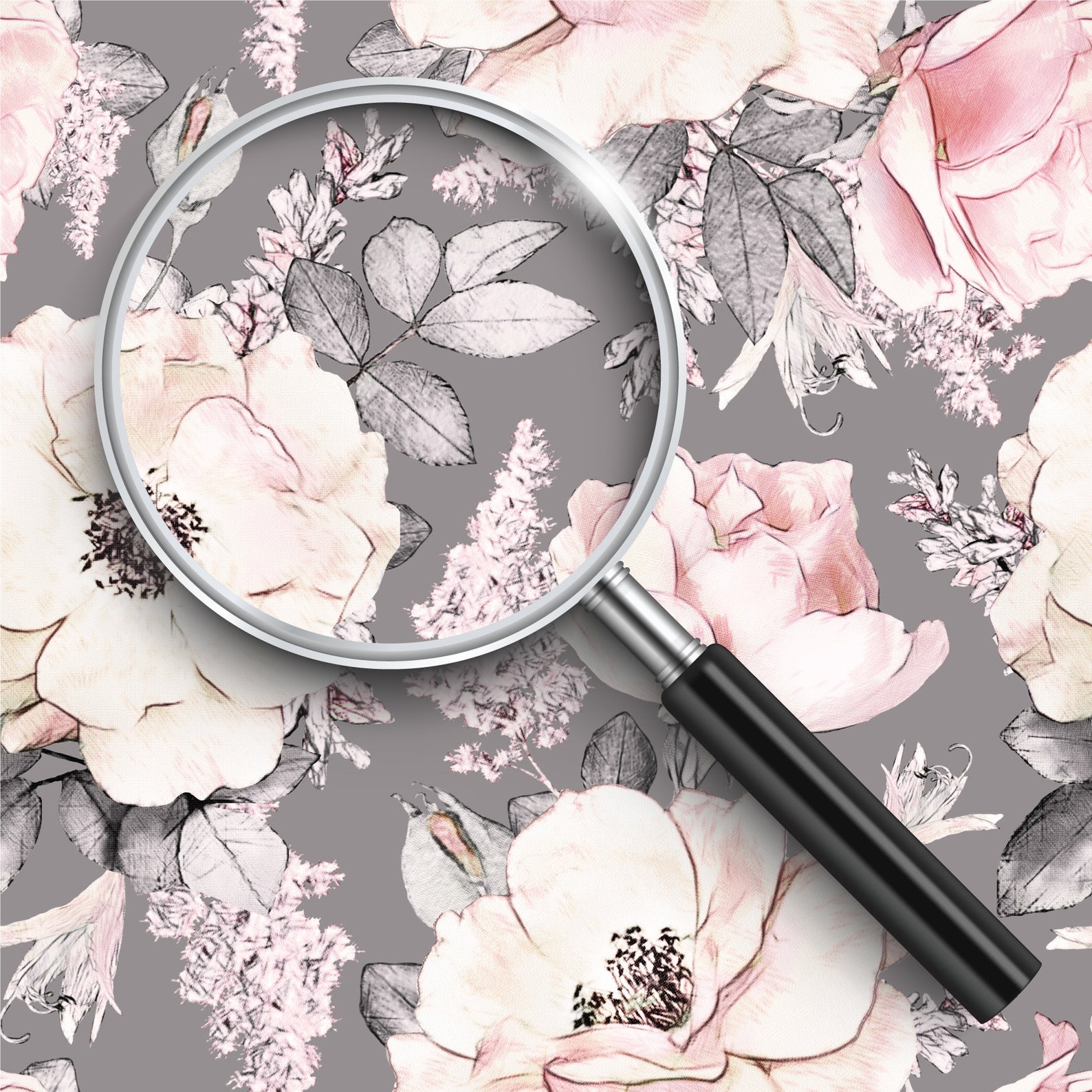 Dusty Rose Wallpaper Vintage Floral Nursery Wallpaper | Etsy