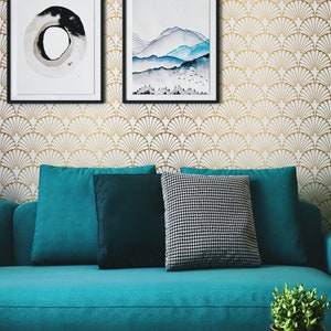 Gold Art Deco Wallpaper - Removable Peel and Stick Wall Mural