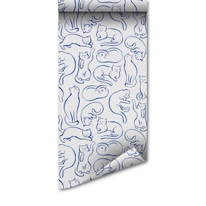 Charming Cats & Kittens Peel-and-Stick Wallpaper | Removable Nursery Mural | Easy Application