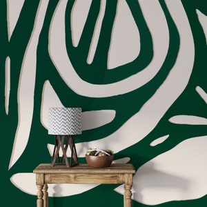 Peel and Stick Wallpaper - Removable Green Mural Wall Art