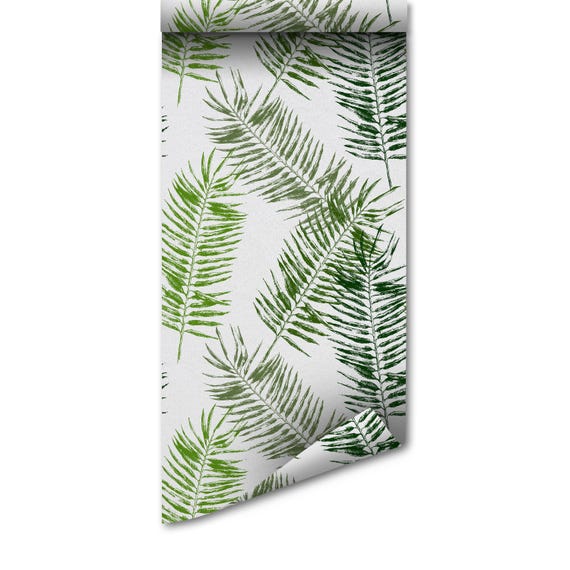 Tropical Palm Leaf Wallpaper, Peel and Stick (Removable, Easy to Apply) - Eco Friendly Decor, Green Energy Product