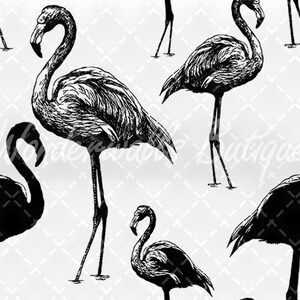 Removable Wallpaper: Retro Flamingo Pattern - Peel and Stick