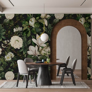 Self Adhesive Wallpaper: Moonlit Garden Botanical - Removable Peel & Stick