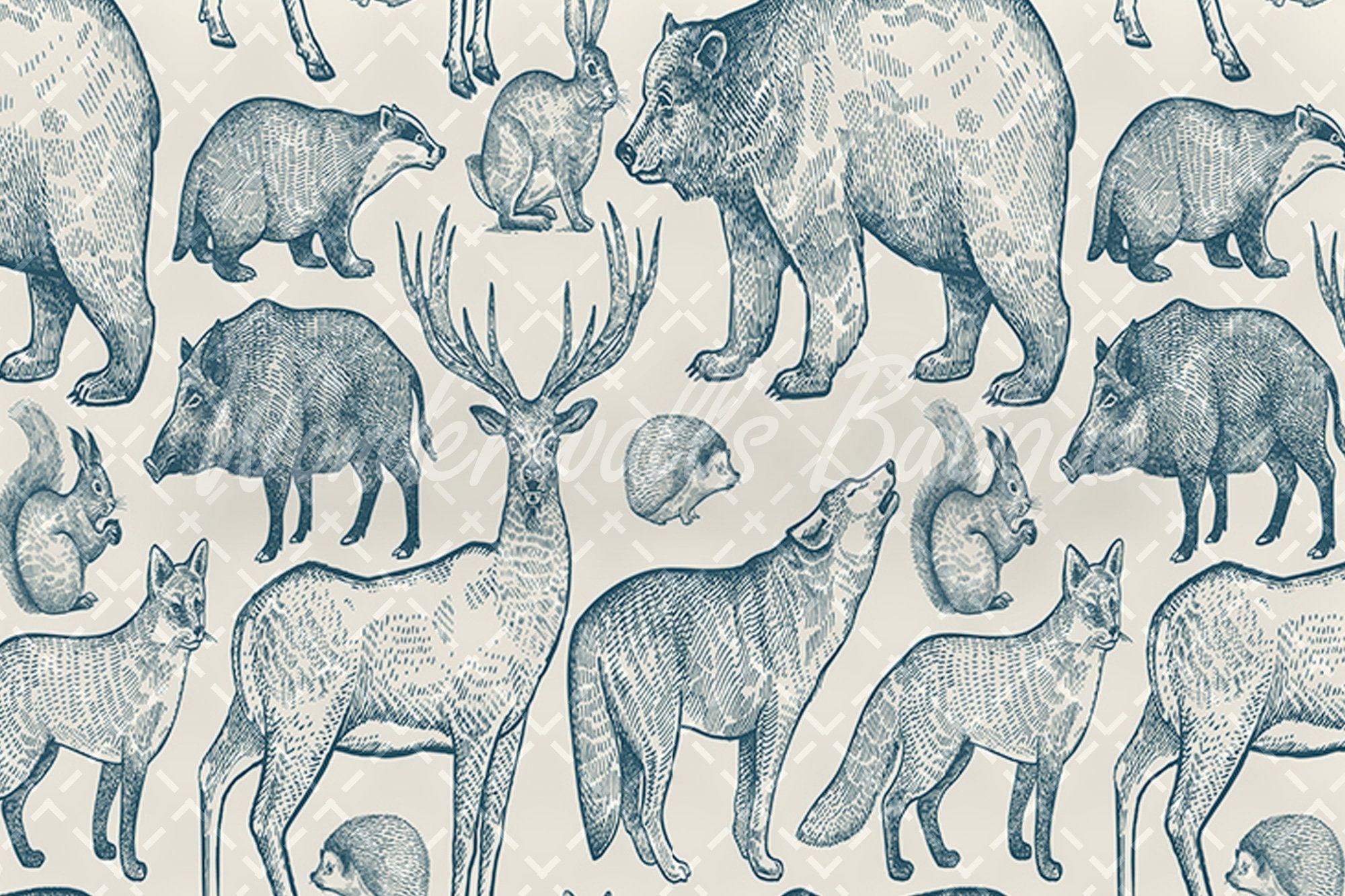 Forest Animals Removable Wallpaper Selfadhesive Etsy