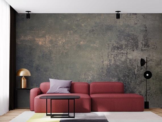 Modern Concrete Look Wallpaper, Peel and Stick (Removable, Grey Tone)