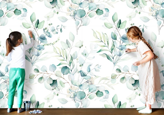 Eucalyptus Dream Wallpaper Removable Wallpaper Adhesive Wallpaper Temporary  Wallpaper Floral Wallpaper Mint Decor Nursery Wall 