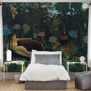 The Dream Jungle Wallpaper | Tropical Jungle Peel & Stick, Vintage Botanical Rainforest Design for Unique Home Decor