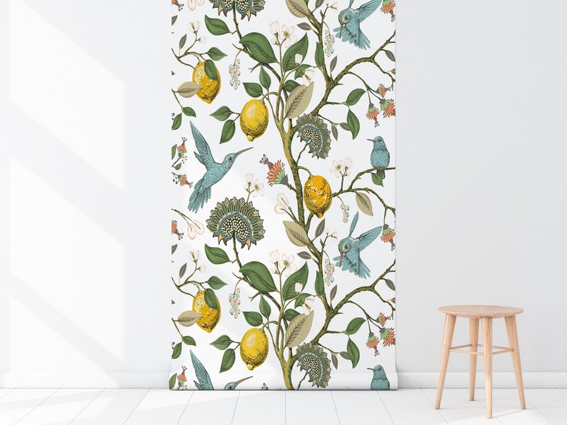 Peel and Stick Wallpaper: Scandinavian Vintage Pattern - Removable