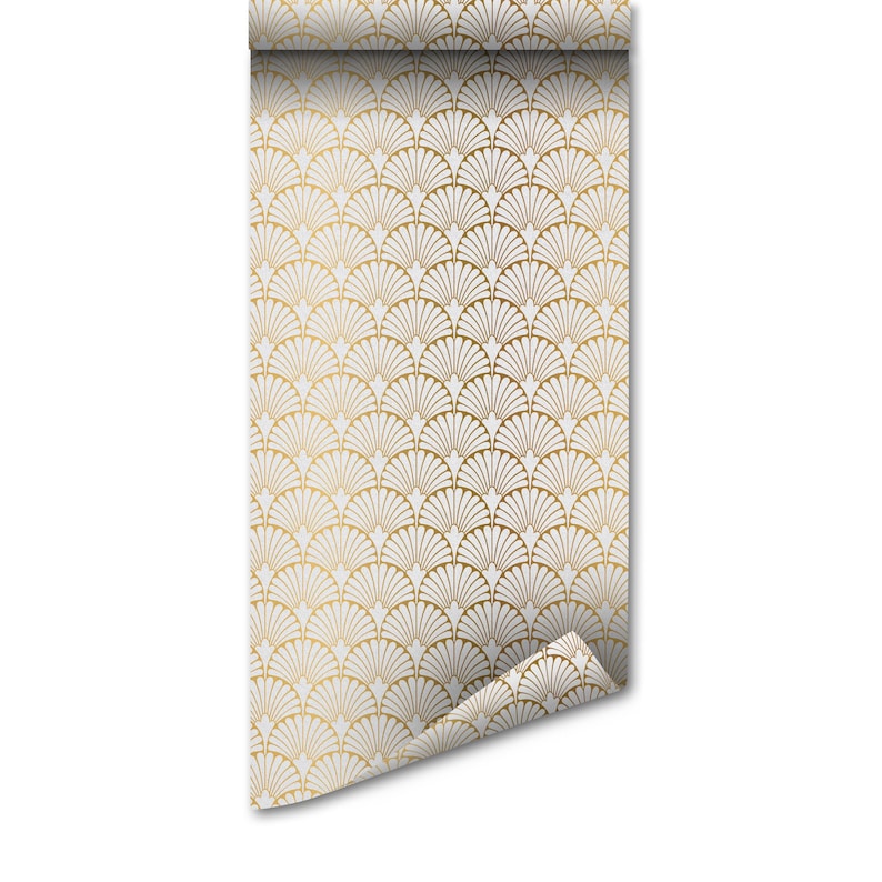 Gold Art Deco Wallpaper - Removable Peel and Stick Wall Mural