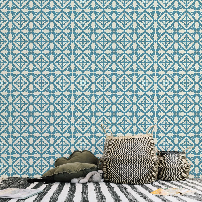 Moroccan Tile Removable Wallpaper Selfadhesive Etsy