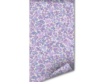 Pink Ditsy Floral Wallpaper Vintage Pattern Peel Stick - Cottagecore Decor, Large Wall Mural, Baby Girl Room Art