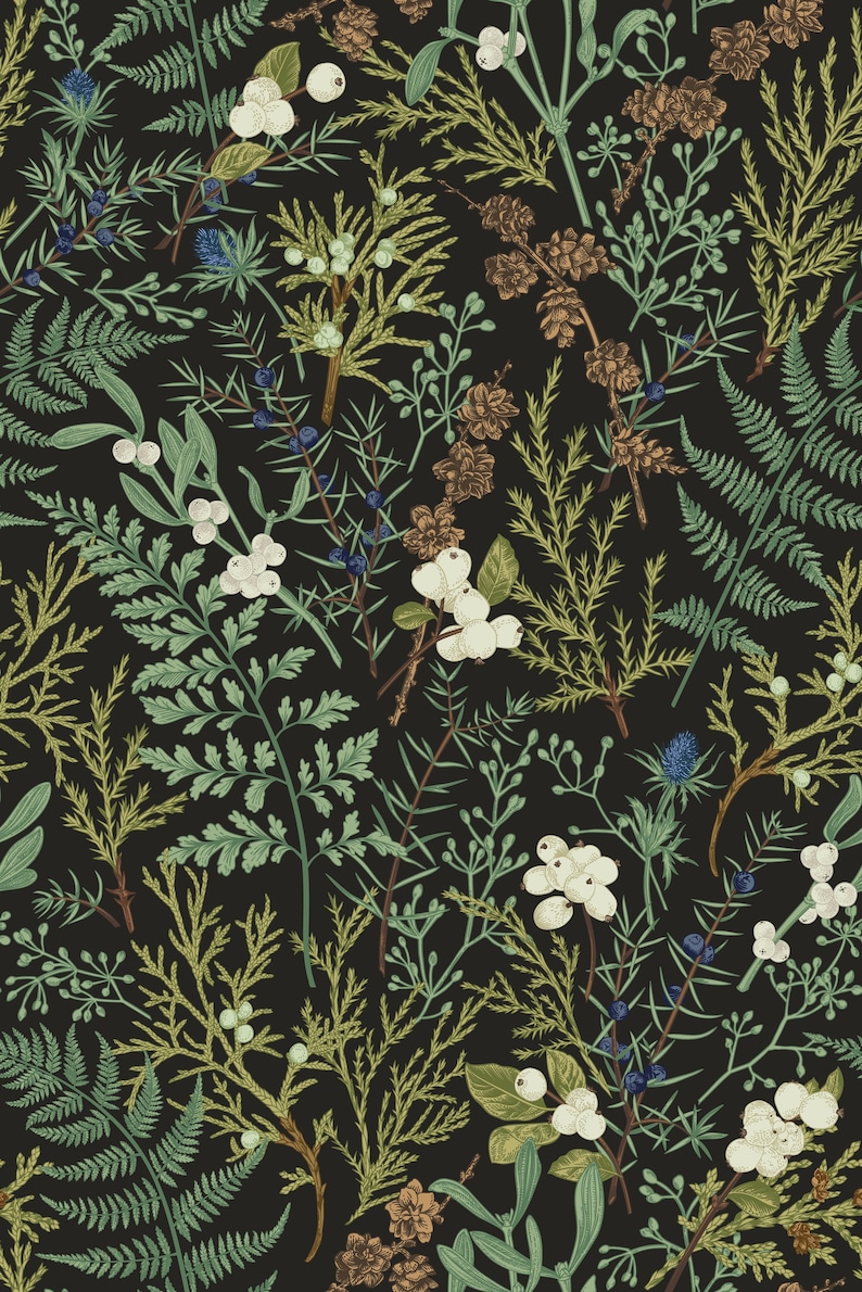 Botanical Ferns Self Adhesive Wallpaper, Leaves Print, Removable Wallpaper, Peel & Stick wallpaper, Trending design 2022, Wall decor zdjęcie 5