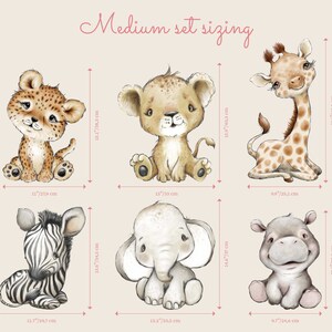 Jungle Safari Nursery Wall Decals | Baby Elephant, Giraffe, and Lion ...