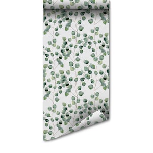 Eukalyptus Peel and Stick Wallpaper, temporäre Tapete, benutzerdefiniertes Design, abnehmbare Tapete, Blumentapete, Herbsttapete