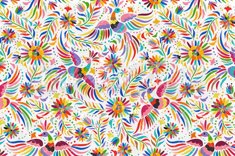 Colorful Mexican Birds Wallpaper Mural Peel and Stick