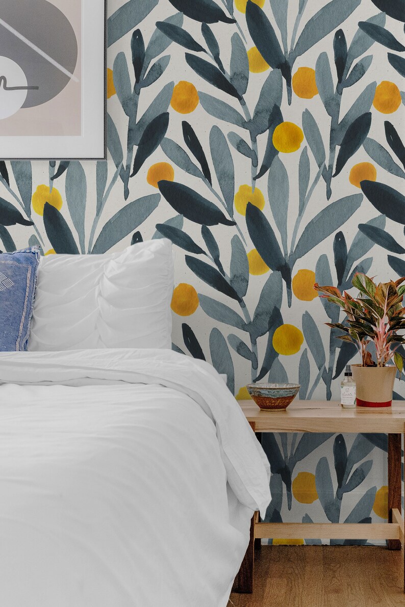 Removable Wallpaper: Painted Orange Scandinavian - Peel and Stick