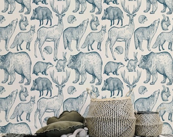 Forest Animals | Removable Wallpaper | Self-adhesive | Temporary wallpaper #19