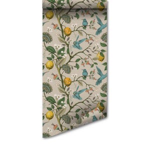 Lemon Grove Hummingbirds Wallpaper - Removable Peel & Stick Decor for Nursery, Kitchen, Kids’ Room, Easy to Apply