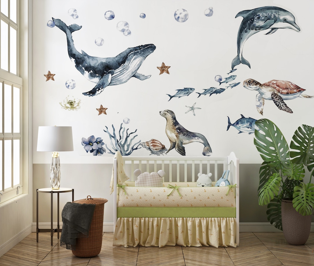 Ocean Animals Wall Decal for Kids and Nursery Sticker Set Etsy