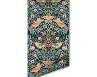 Strawberry Thief Wallpaper: Vintage William Morris Floral (Peel and Stick, Removable)