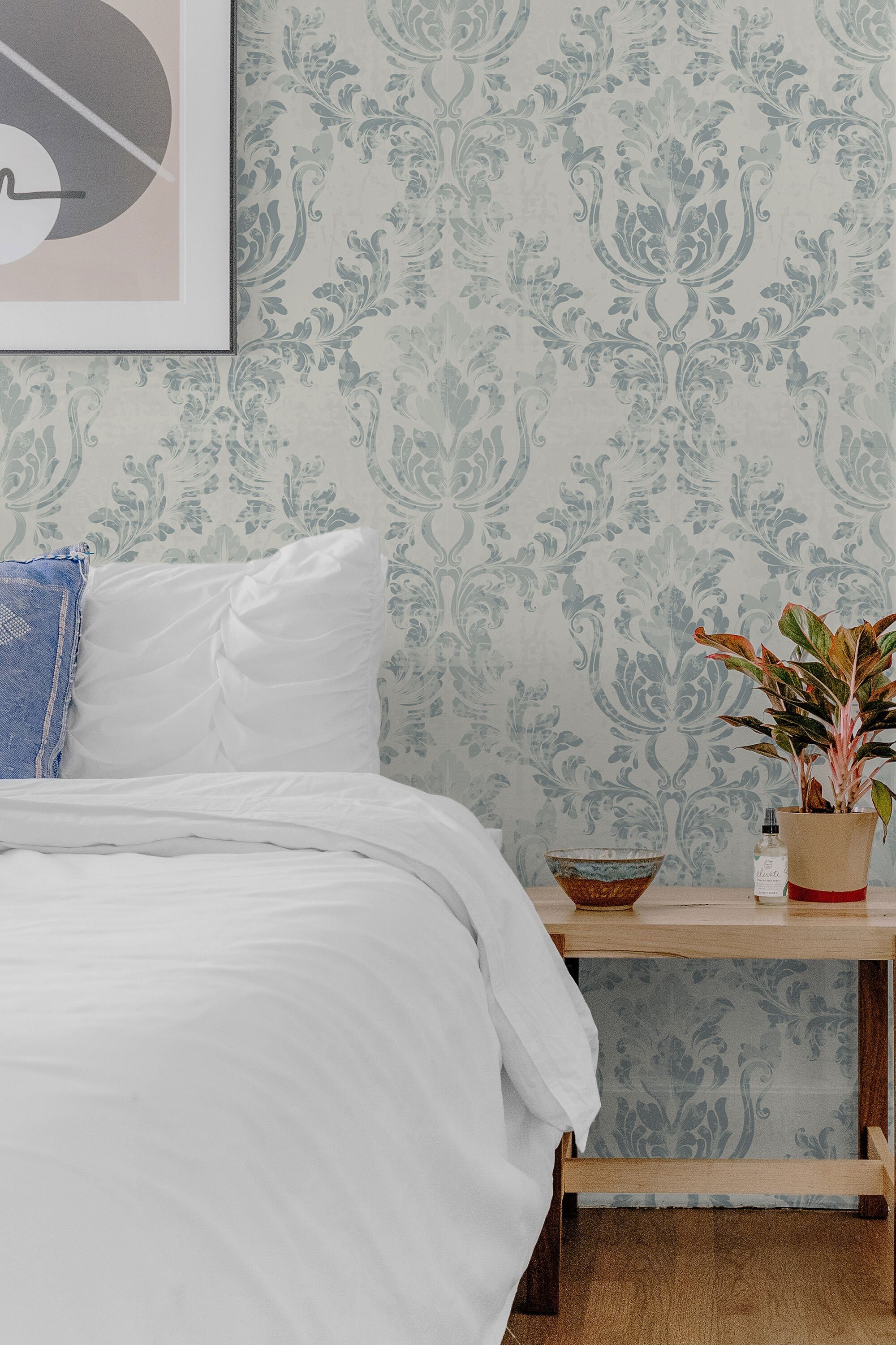 Vintage Damask Peel and Stick Wallpaper Removable Etsy