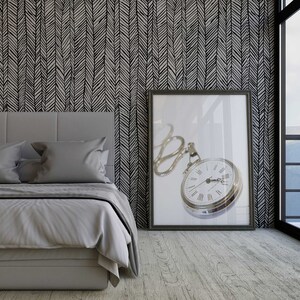 Herringbone Wallpaper: Scandinavian Peel and Stick, Removable