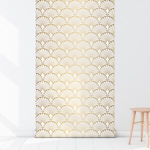 Gold Art Deco Wallpaper - Removable Peel and Stick Wall Mural