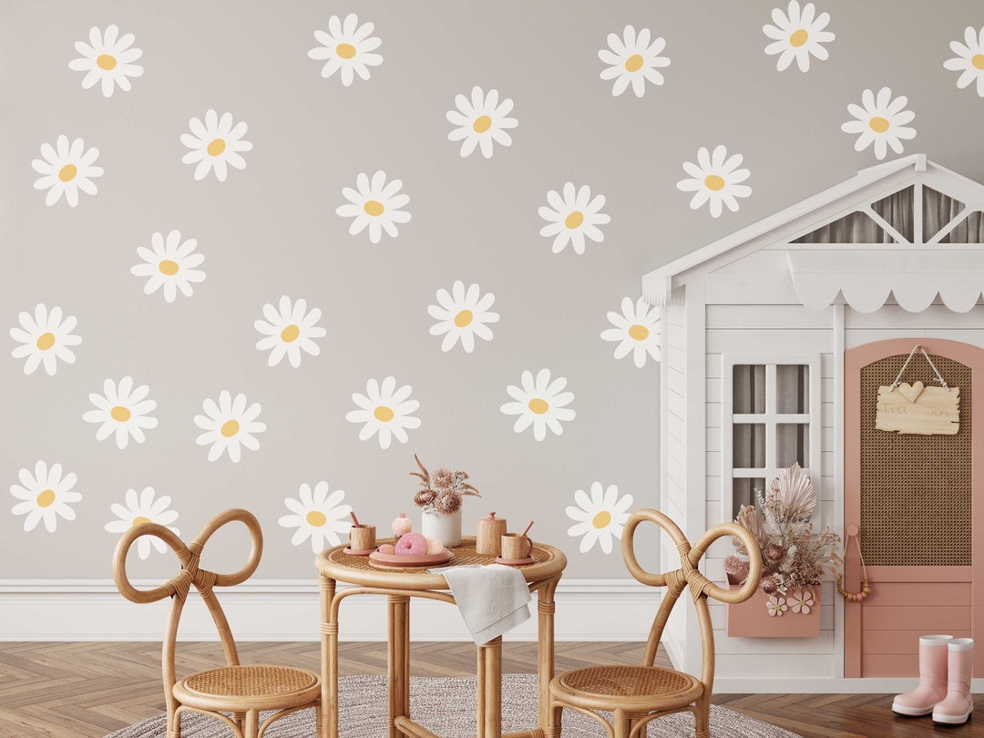 Daisy Flower Wall Decals: Cute Nursery Decor (vinyl Stickers) - Etsy