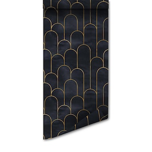 Carta da parati rimovibile Peel and Stick Wallpaper Carta da parati murale - Carta da parati geometrica Art Deco - B101