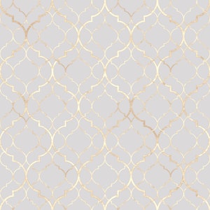 Moroccan Damask Peel and Stick Wallpaper - Cream Brown Gradient, Removable