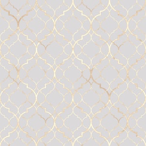 Peel and Stick wallpaper, removable wall sticker. Cream/Brown gradient damask wallpaper, Moroccan wallpaper Peel and stick