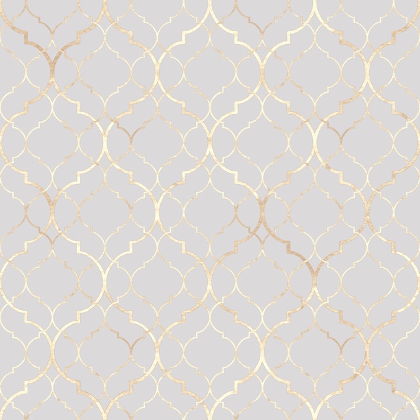 Peel and Stick wallpaper, removable wall sticker. Cream/Brown gradient damask wallpaper, Moroccan wallpaper Peel and stick