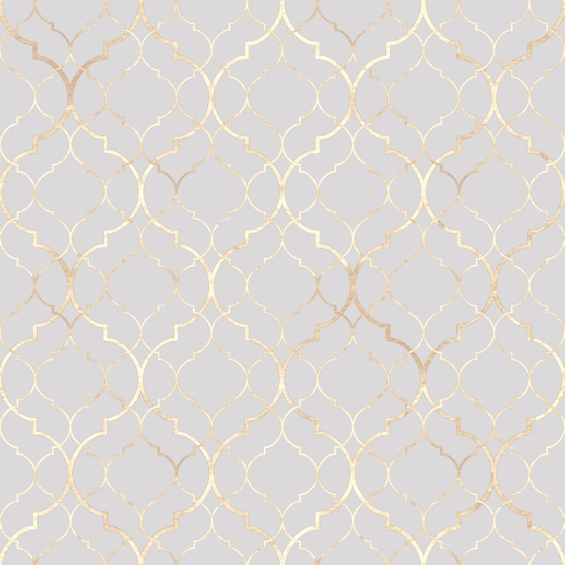 Moroccan Damask Peel and Stick Wallpaper - Cream Brown Gradient, Removable