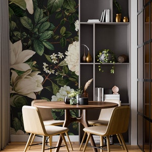 Self Adhesive Wallpaper: Moonlit Garden Botanical - Removable Peel & Stick
