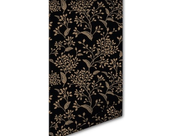 Gold Rowan Wallpaper, Peel and Stick Floral Mural, Flower and Berry Wall Art, Removable Botanical Decor, Sage