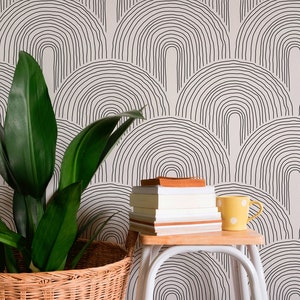 Removable Wallpaper: Elegant Line Art - Peel and Stick Design