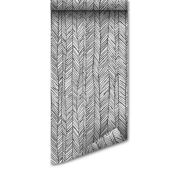 Herringbone Wallpaper: Scandinavian Peel and Stick, Removable