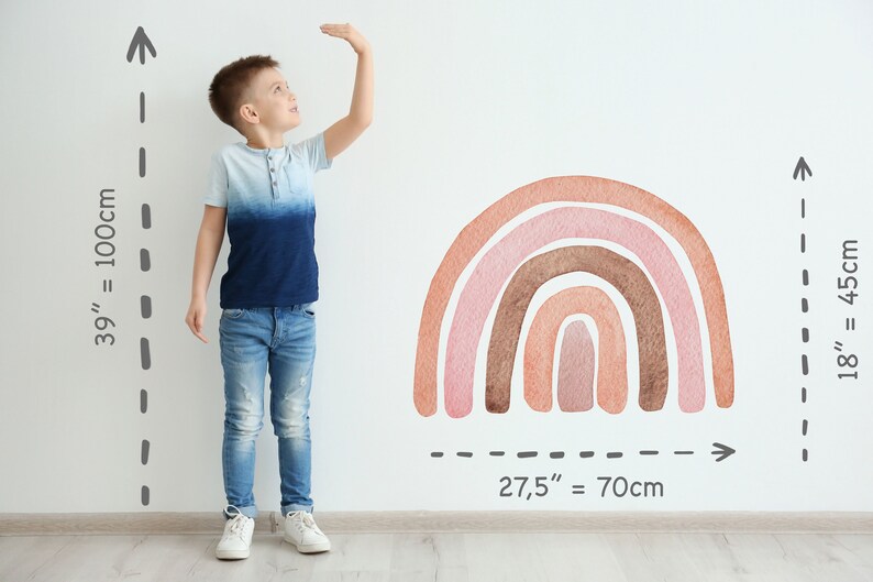 Heart Raindrop Wall Decal Rainbow Kids Room Art Large Removable Decal
